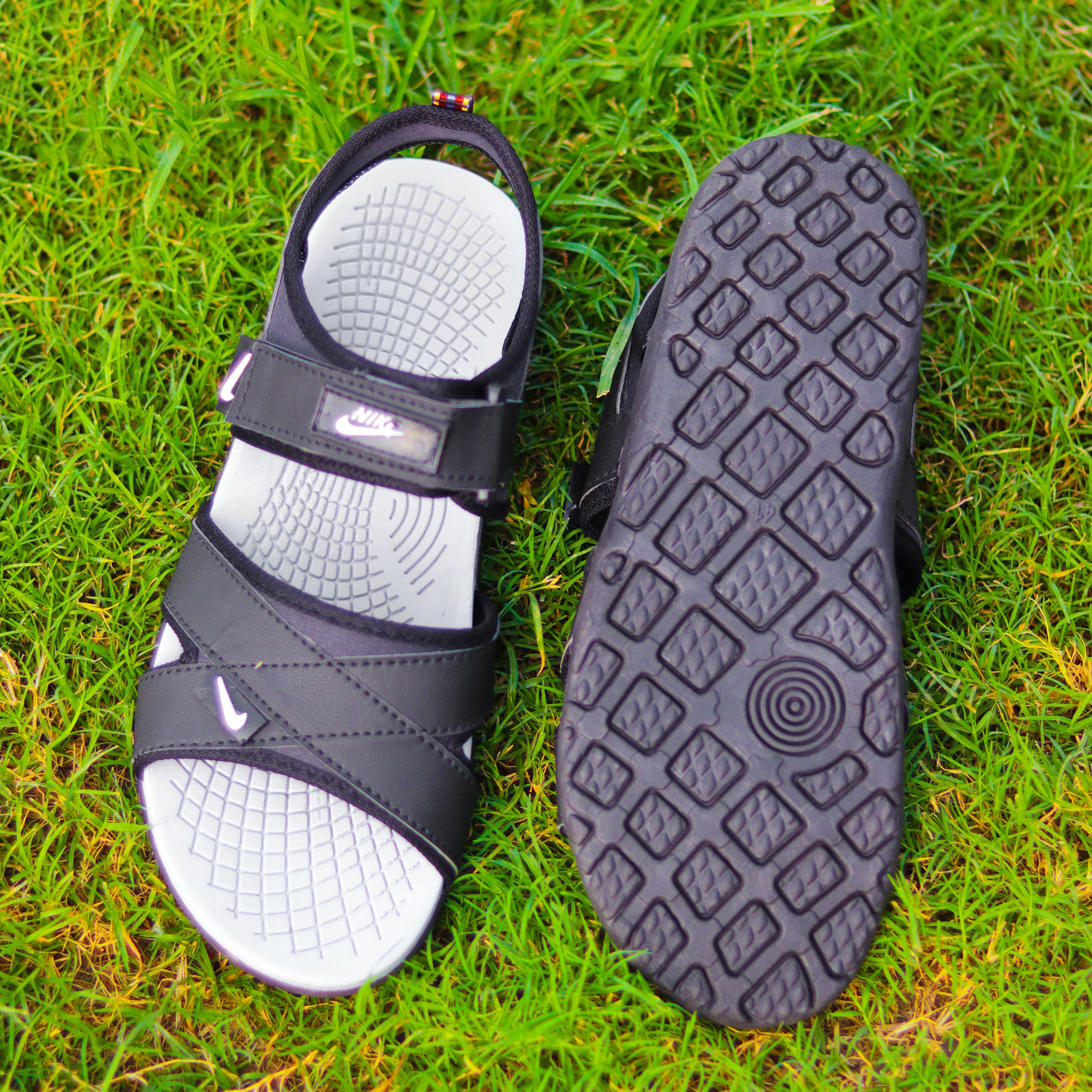 AZ Spot Men’s Midnight Black Cross-Strap Sporty Sandals