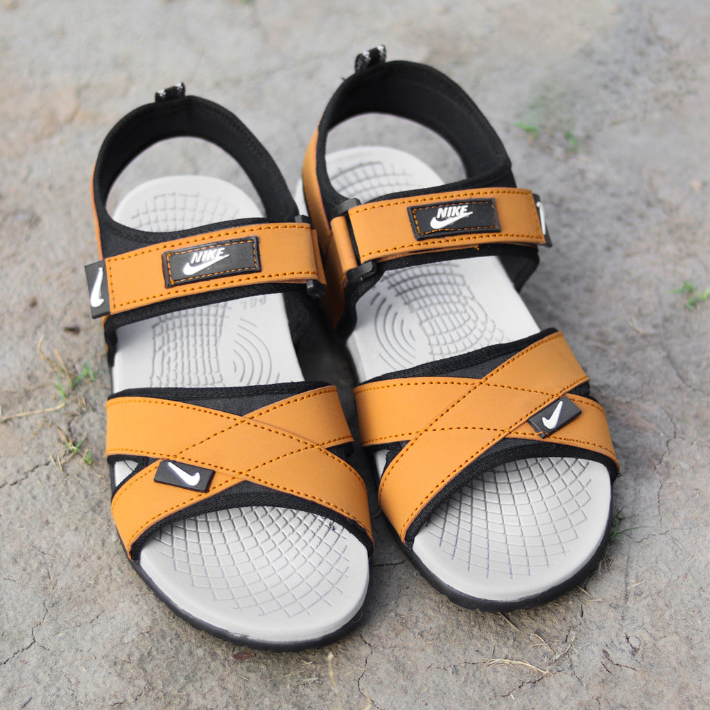 AZ Spot | Men’s Mustard Cross-Strap Sport Sandals - Lightweight & Durable Outdoor Footwear