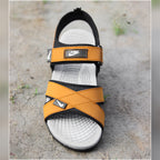 AZ Spot | Men’s Mustard Cross-Strap Sport Sandals - Lightweight & Durable Outdoor Footwear