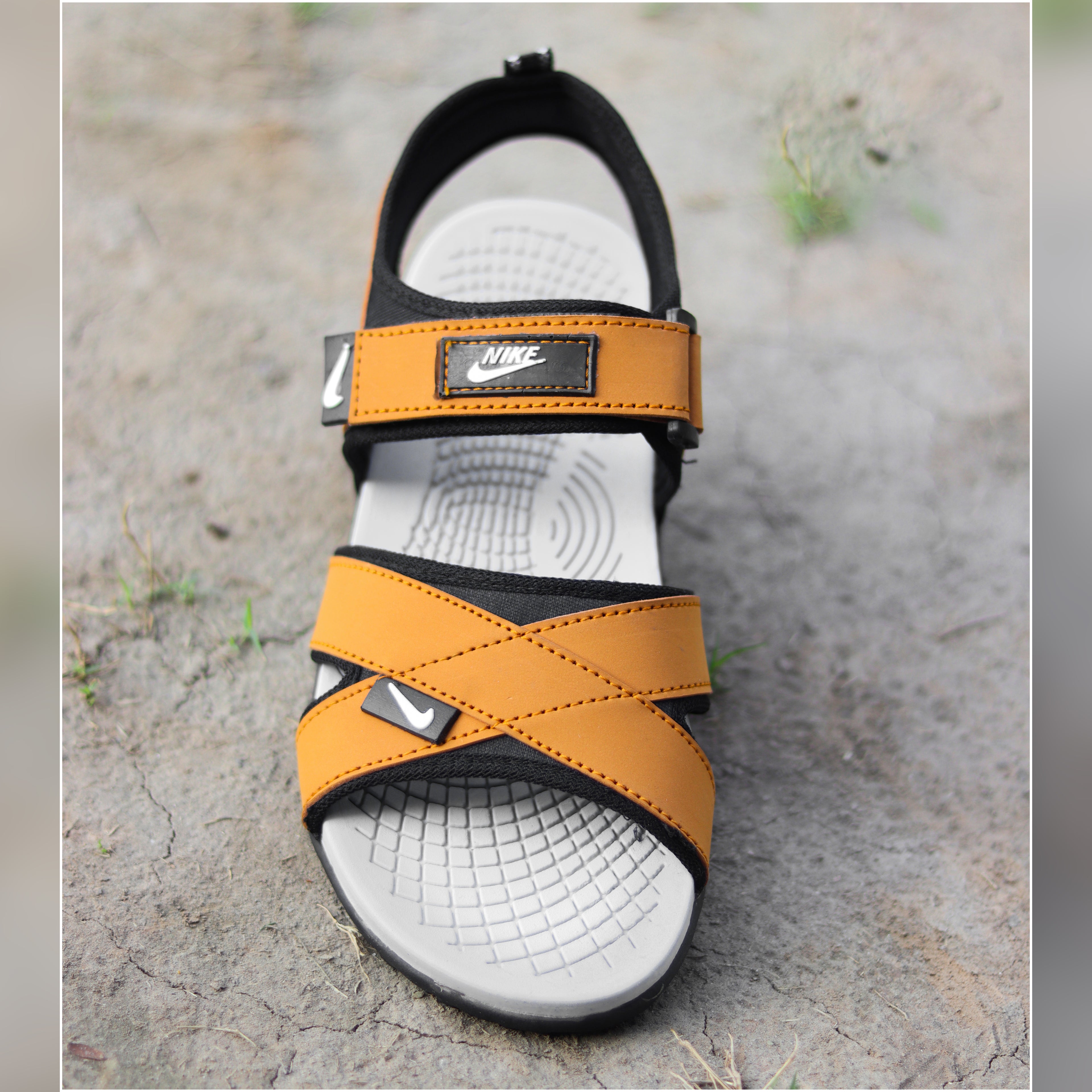 AZ Spot | Men’s Mustard Cross-Strap Sport Sandals - Lightweight & Durable Outdoor Footwear