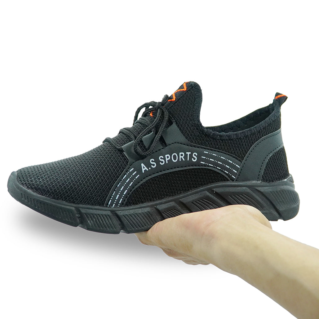 AZ Sport Men's Black Lightweight Breathable Mesh Running Shoes - Sleek Athletic Sneakers