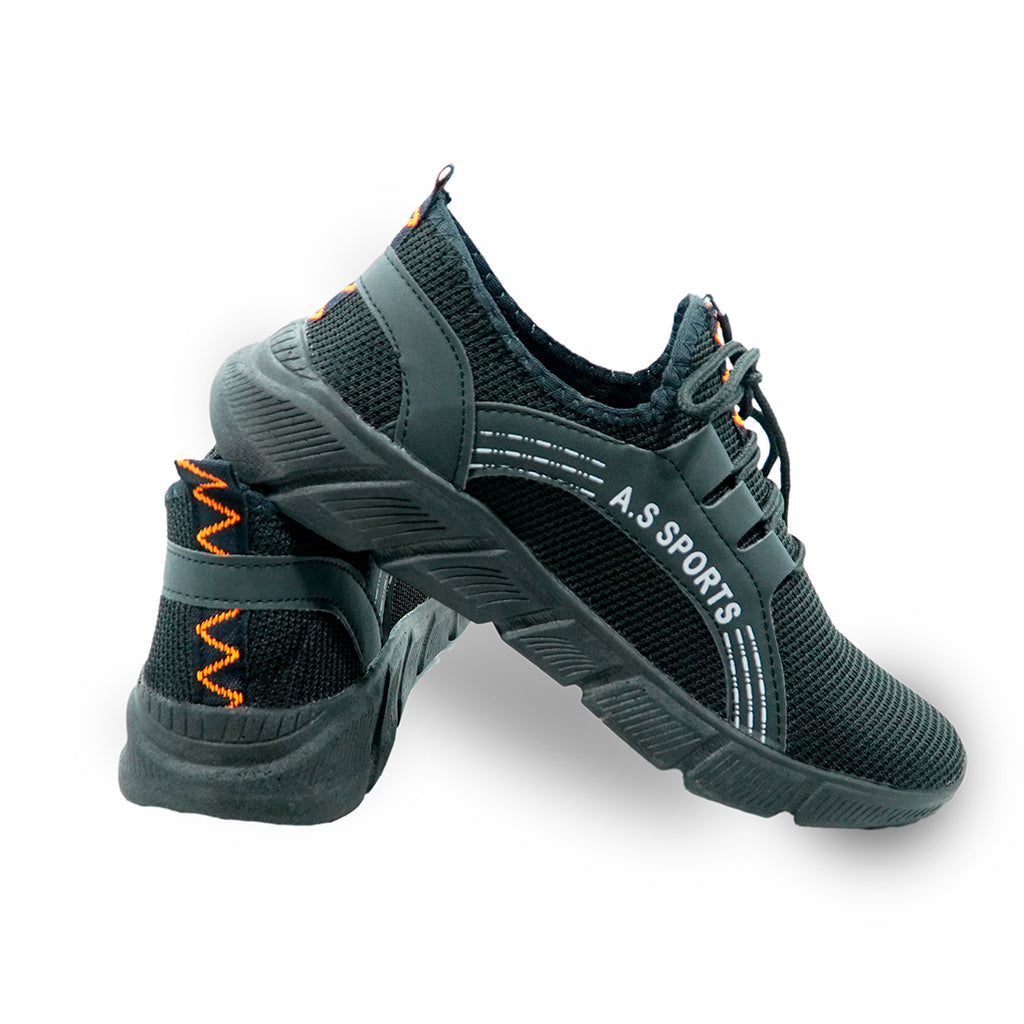 AZ Sport Men's Black Lightweight Breathable Mesh Running Shoes - Sleek Athletic Sneakers