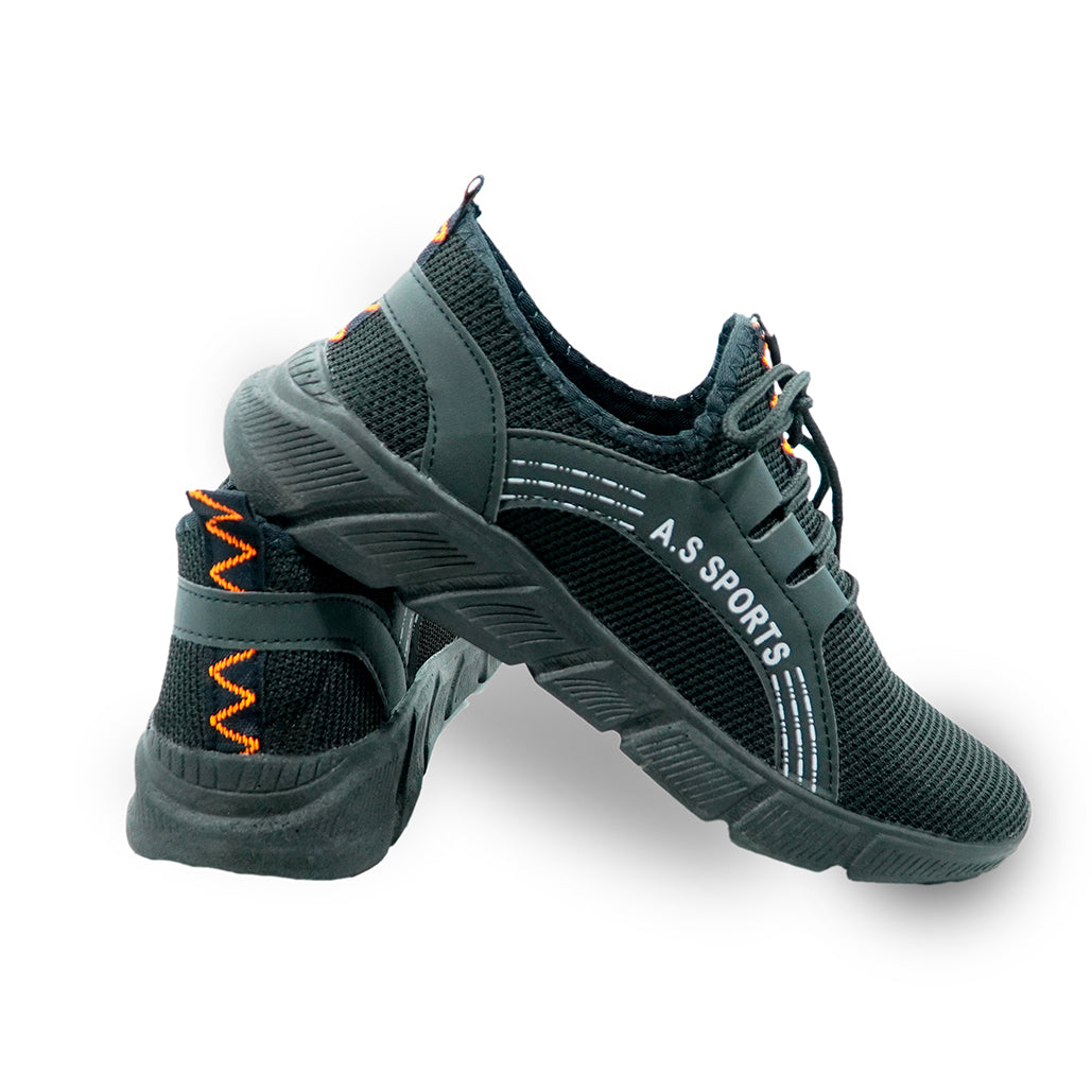 AZ Sport Men's Black Lightweight Breathable Mesh Running Shoes - Sleek Athletic Sneakers