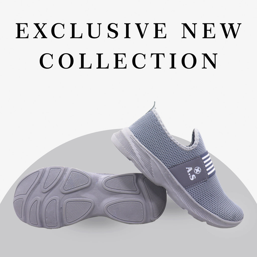 AZ Spot Men's Cloud-Gray Mesh Slip-On Sneakers – Ultra-Lightweight Breathable Walking & Gym Shoes