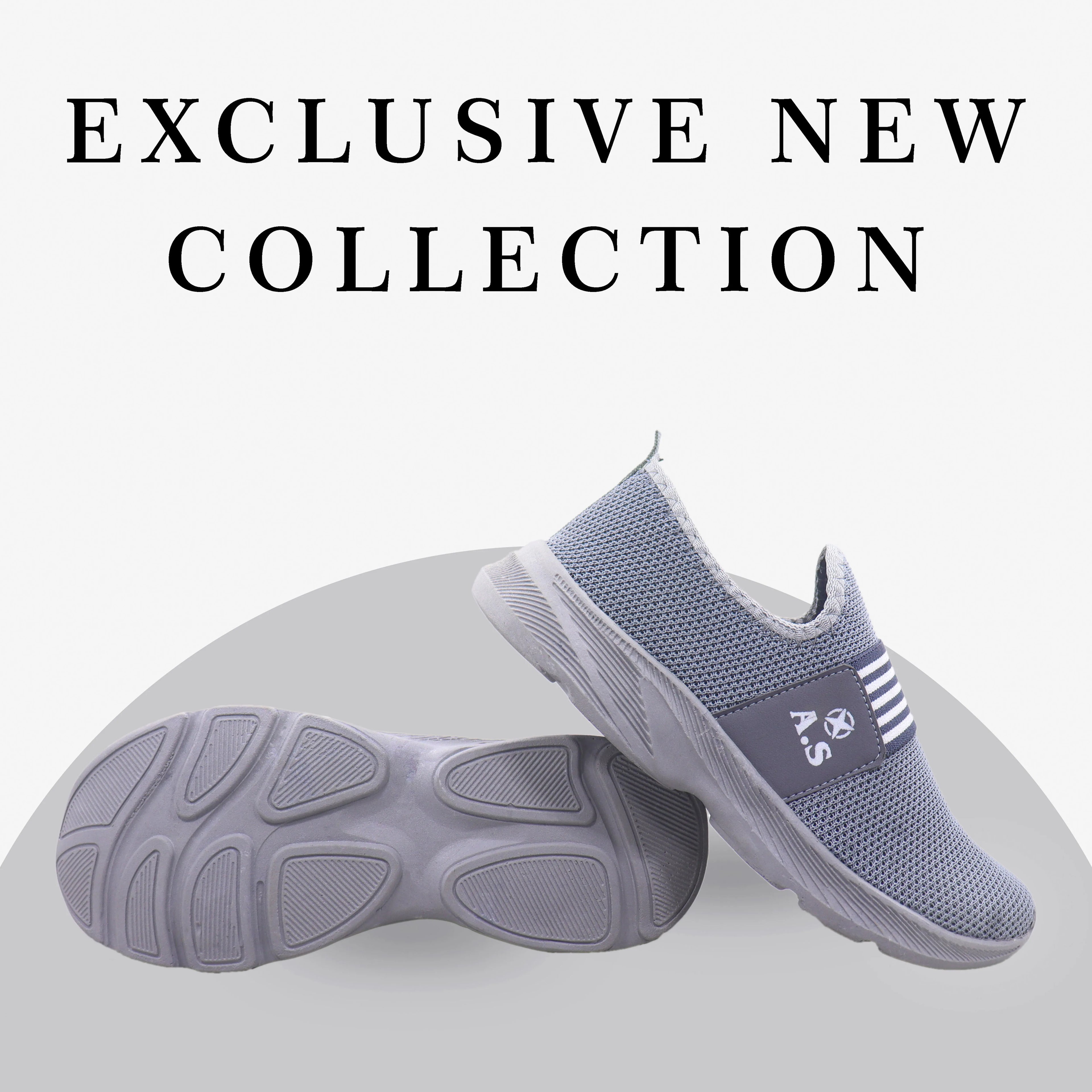 AZ Spot Men's Cloud-Gray Mesh Slip-On Sneakers – Ultra-Lightweight Breathable Walking & Gym Shoes