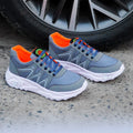 AZ Spot Men’s Pro-Run Mesh Sneakers – Slate Gray & Orange