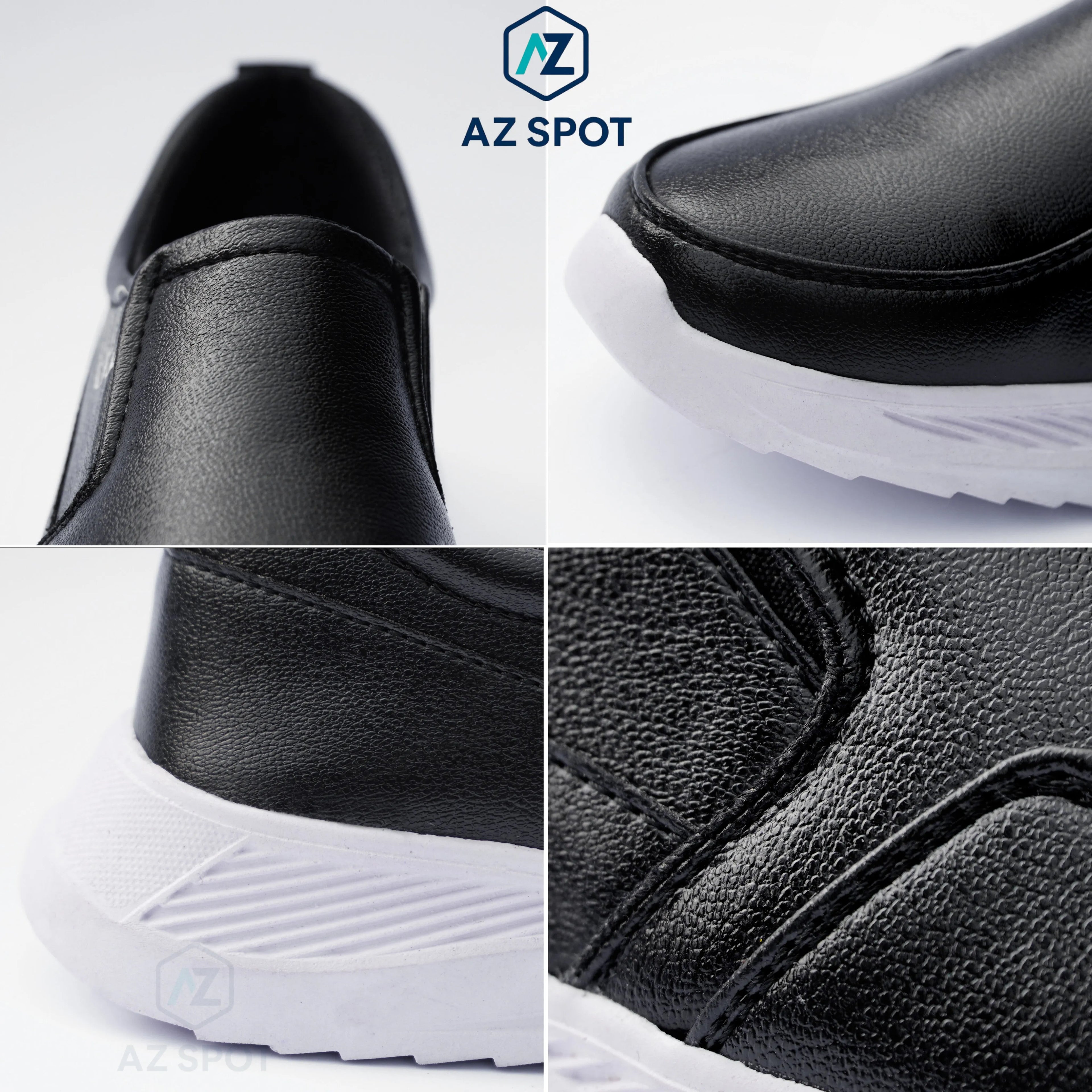 AZ Spot Men’s Black Slip-On Sneakers – Lightweight Comfortable Casual Shoes
