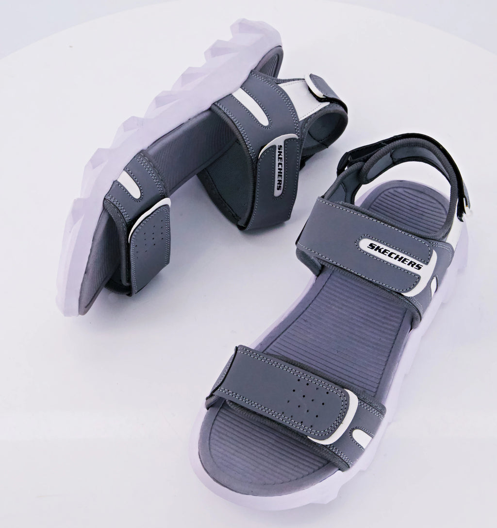 Skechers Men’s Grey Sport Sandals with Adjustable Straps | AZ Spot