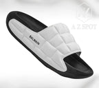 AZ Spot | Men’s Balmain Inspired Puffy Slides - Premium White & Black Comfort Sandals