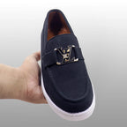 AZ Spot Men's Royal Black Suede Loafers – Premium Slip-On Party & Casual Formal Shoes