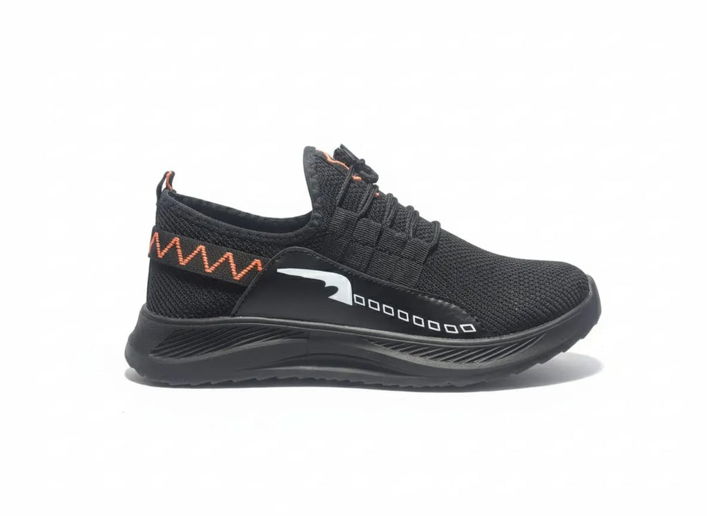 AZ Spot Men's Black Sporty Mesh Sneakers – Lightweight Training & Walking Shoes with Cushioned Sole