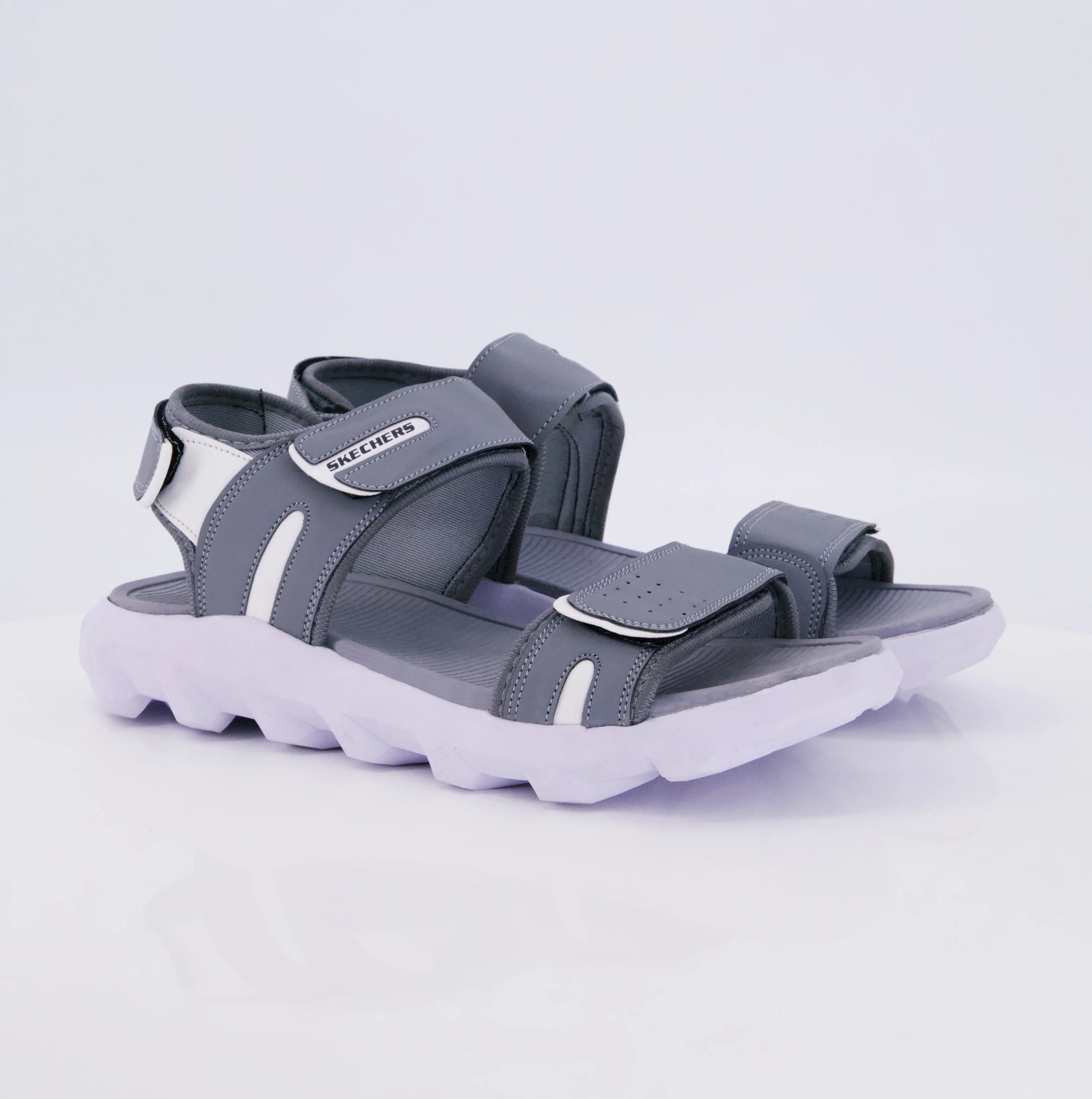 Skechers Men’s Grey Sport Sandals with Adjustable Straps | AZ Spot